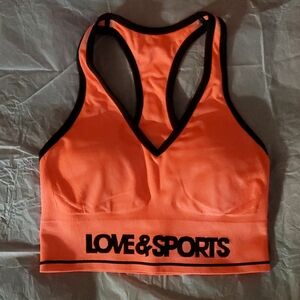 Love & Sports Neon Orange Sports Bra XS
